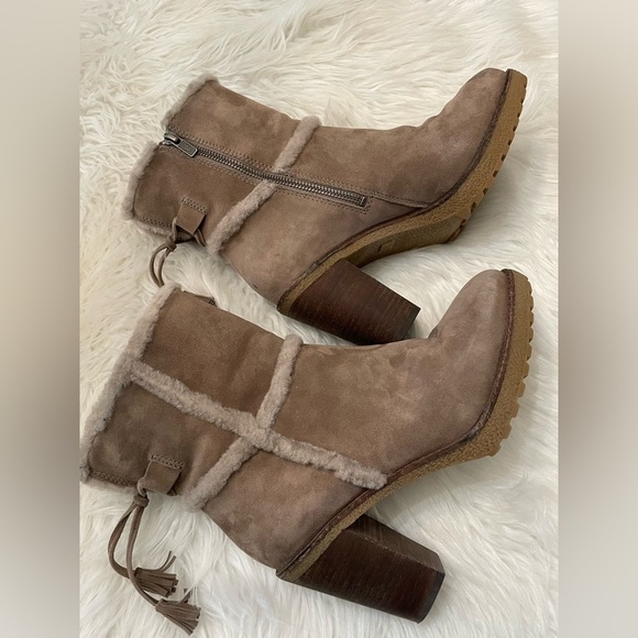 FRYE Jen Shearling Short Boot - taupe size 8 - Picture 5 of 16